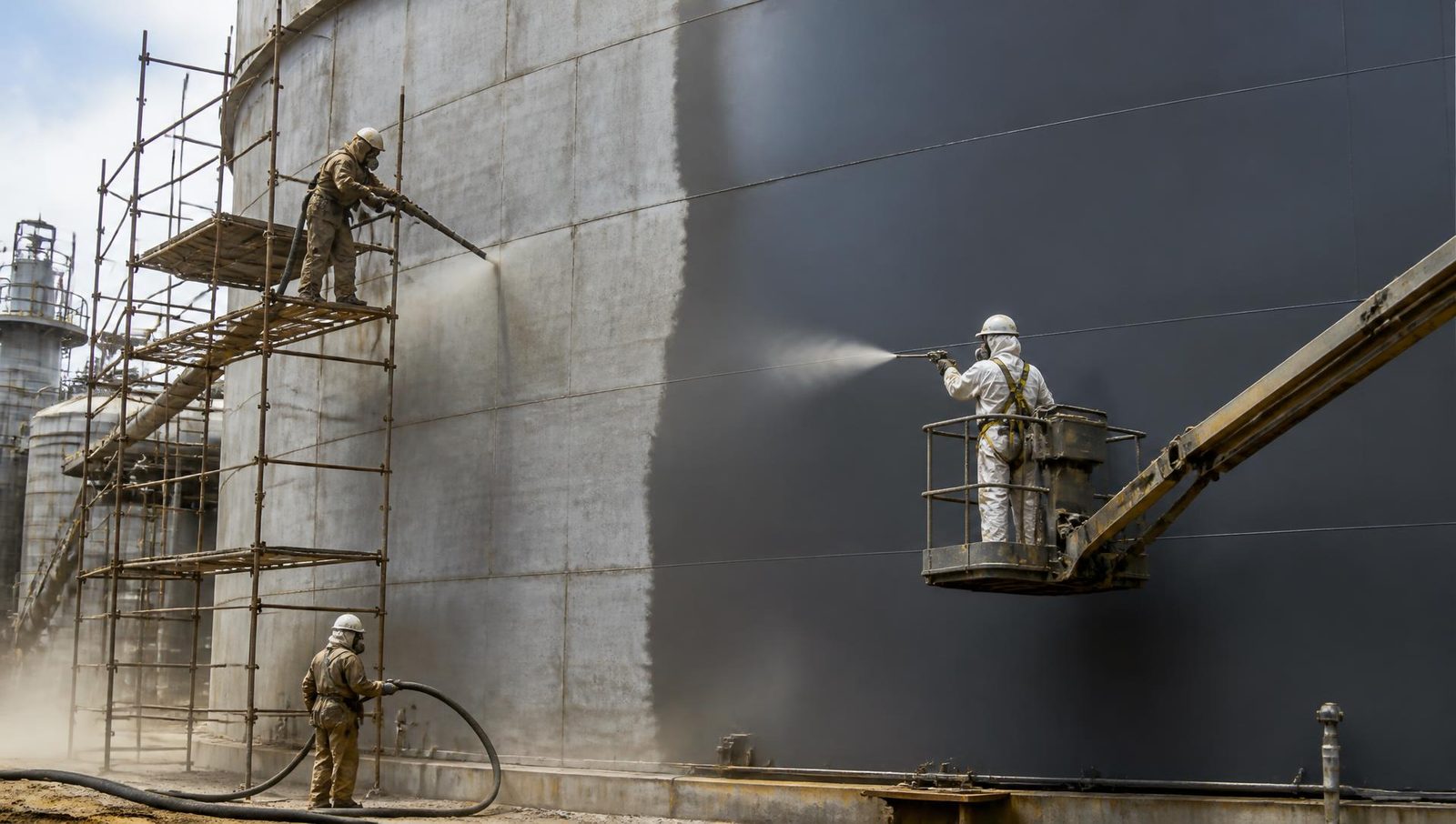 Industrial surface preparation through abrasive blasting